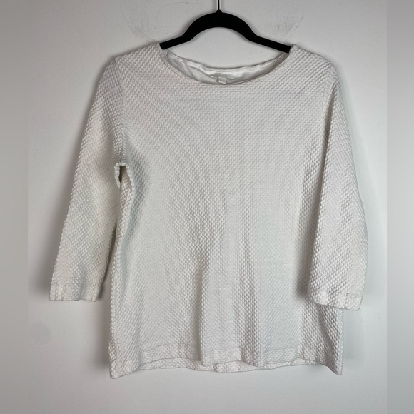 COS waffle Knit Top Ivory Size M - Picture 1 of 7